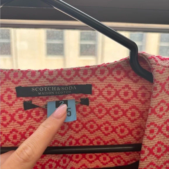 Scotch & Soda Pink Geometric Women's Blazer - Picture 2 of 4